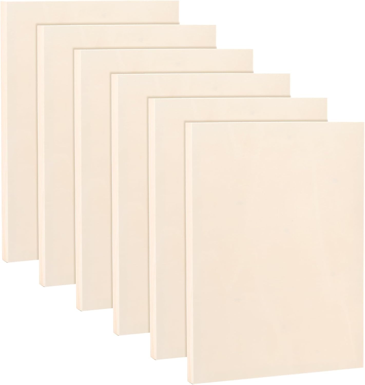 Frcctre 6 Pack 9 x 12 Inch Wood Canvas Panels, Unfinished Wooden Canvas Boards Wood Cradled Painting Panel Boards for Pouring, Art, DIY Crafts, Burning