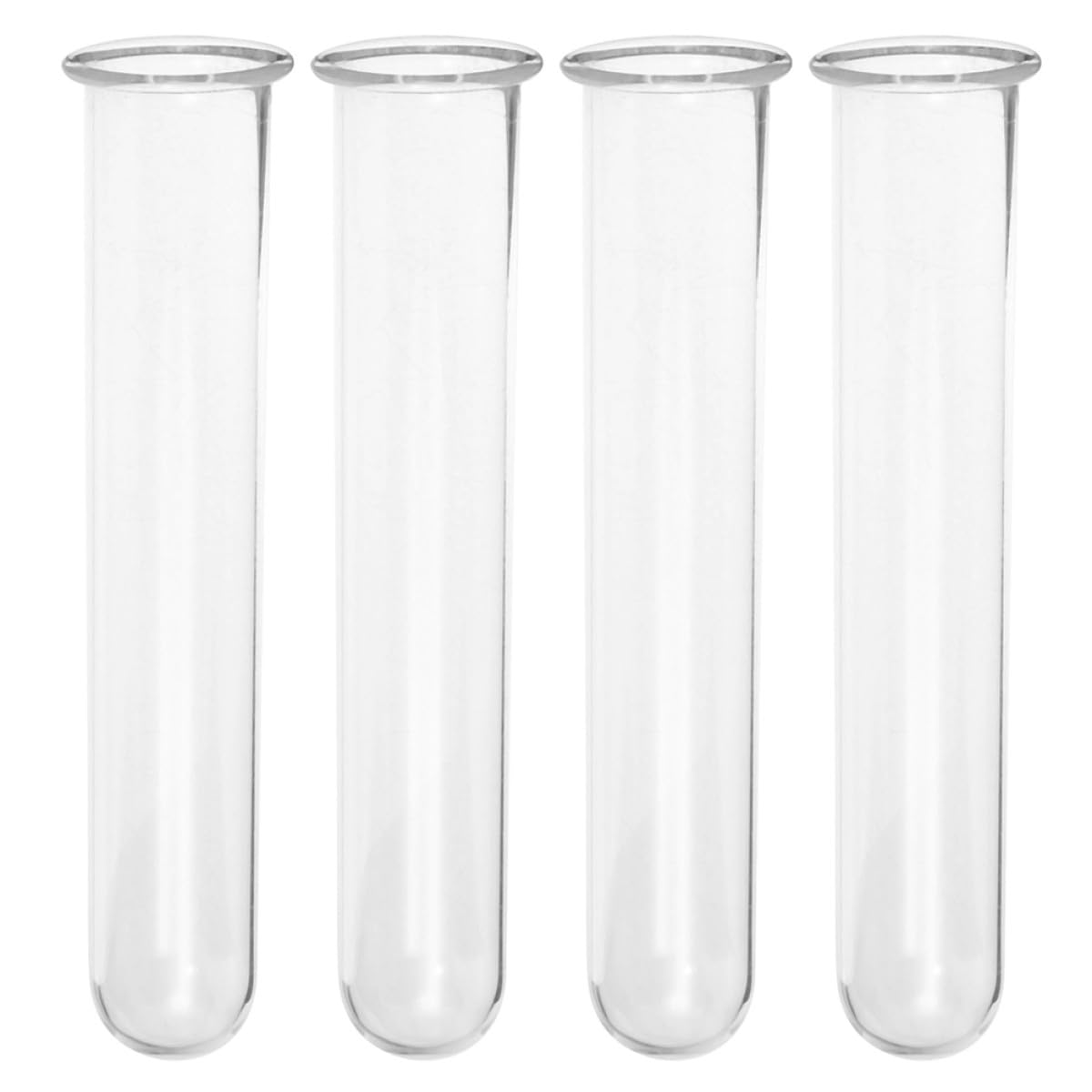 HOOTNEE 4pcs Glass Hydroponic Test Tube Vases 2.5x3x18cm Desktop Terrarium Plant Propagation Holders Floral Water Planter Tubes for Home Décor and Office Use