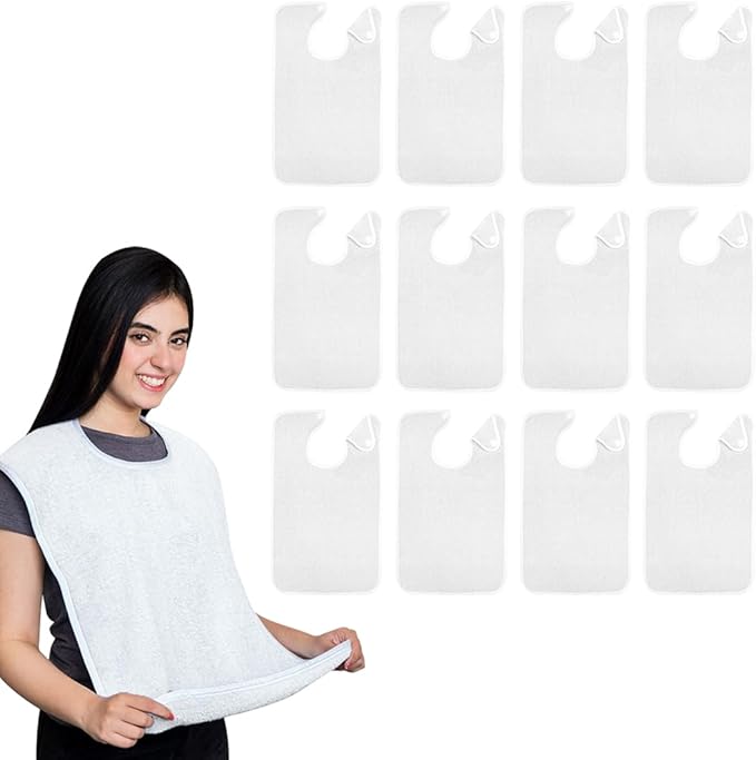 Avalon Towels Adult Bibs for Women 100% Cotton Bib for Adults for Eating - Terry Cloth Adult Bibs for Men Clothing Protectors