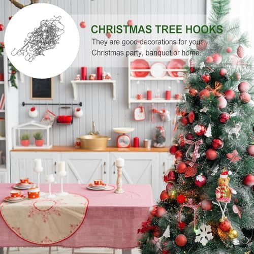 PRETYZOOM 100pcs Art Christmas Tree Hanging Hooks Xmas Decorative Accessories for Ornament Display for Holiday Decorating