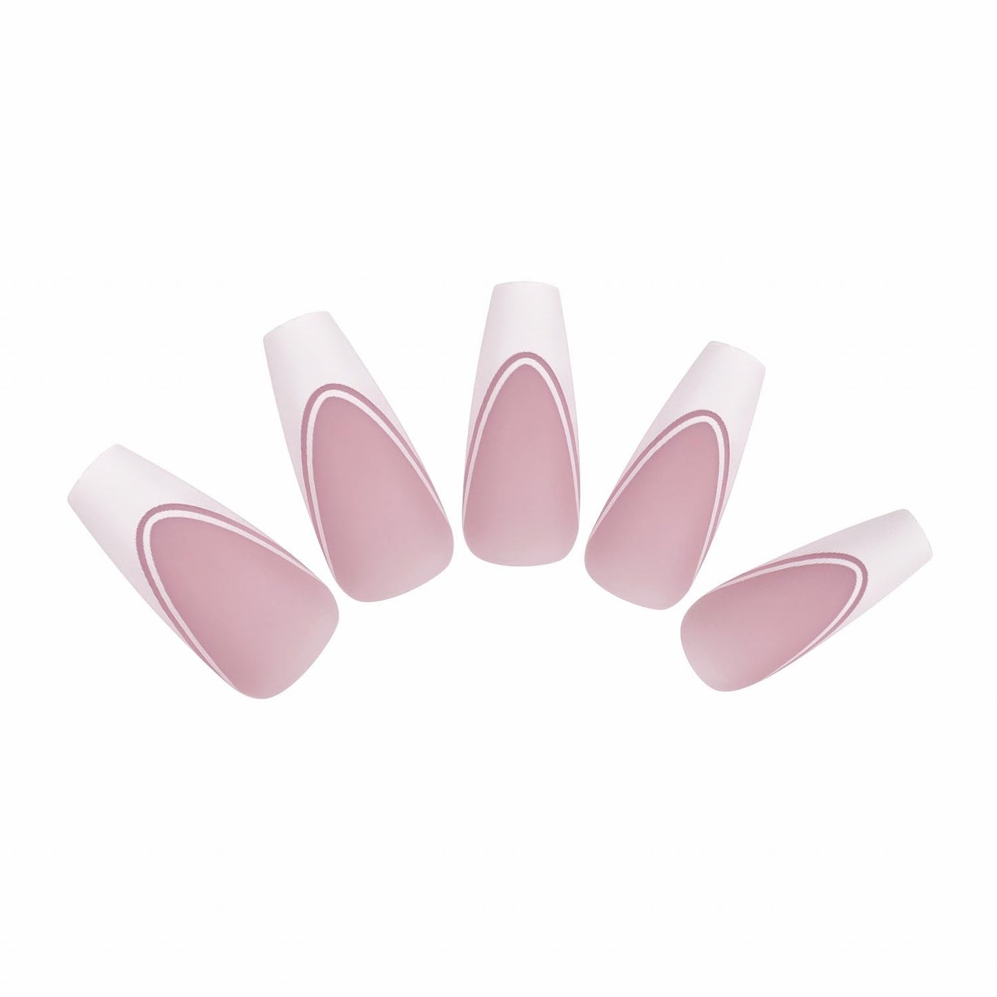 Allkem Soft Gel Nail Tips - Medium Long Ballerina Nail Extensions Kit - 12 Sizes Full Cover Nails - Double French (240 Pieces)