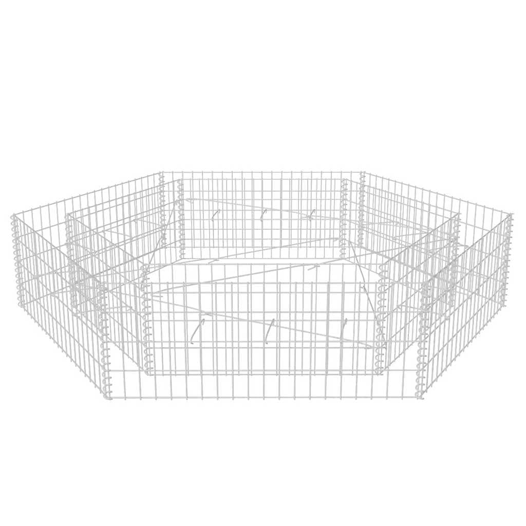 Gabion Raised Bed Silver Galvanized Steel 78.7x68.1x15.7 in, Gardening, Pots & Planters, 142536