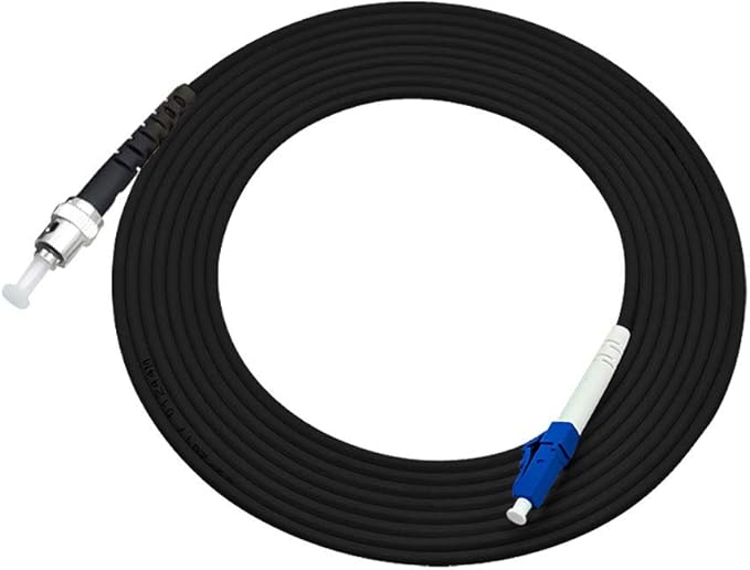 Jeirdus 450M LC to ST Outdoor Armored Simplex SM Fiber Optic Cable Jumper Optical Patch Cord Singlemode 9/125 450Meters LC-ST