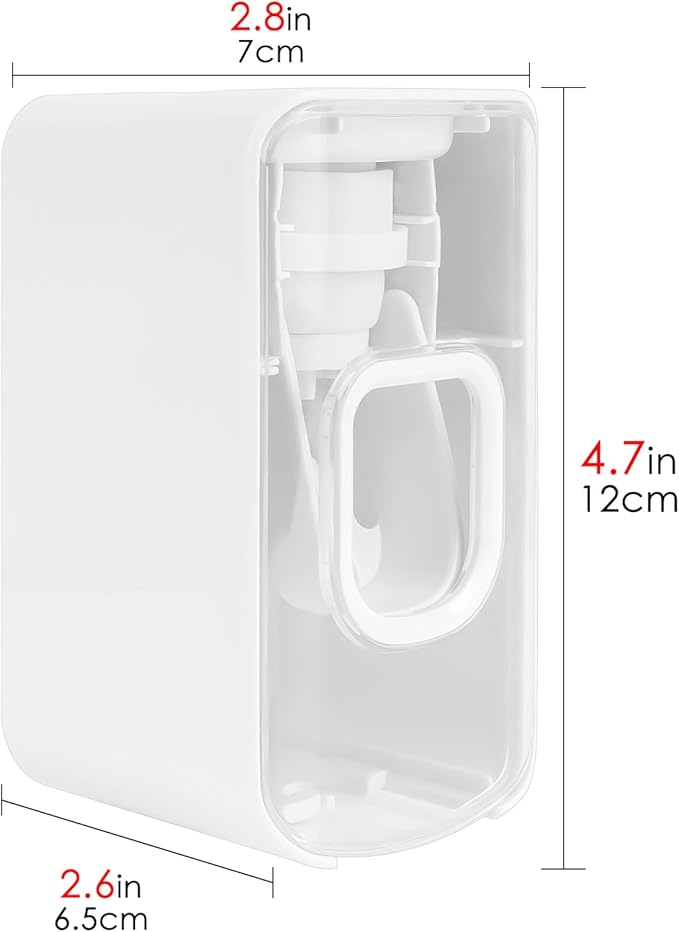 2 Slot Toothbrush Holder and Toothpaste Dispenser Wall Mounted, Automatic Toothpaste Squeezer, 2 in 1 Tooth Brush Toothpaste Organizer for Shower (Clear 2Pack)