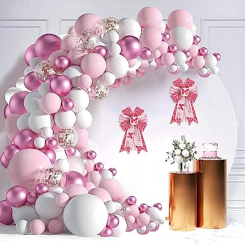Estivaux 2 Pieces Breast Cancer Awareness Bows for Wreath, Breast Cancer Awareness Cheer Wreath Bows Pink Leopard Burlap Bow Holiday Farmhouse Craft Bows for Front Door Home Tree Top Garden Supplies