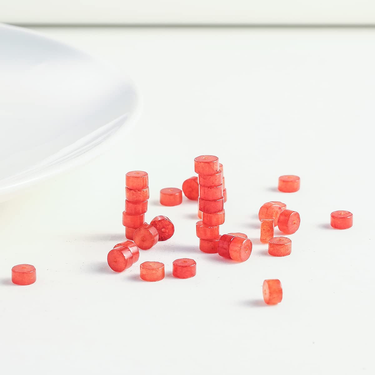 Natural Red Agate Stone Spacer Beads 6x3mm 38cm/str Flat Round Loose Semi Gemstone Caps for Making Bracelets Necklace