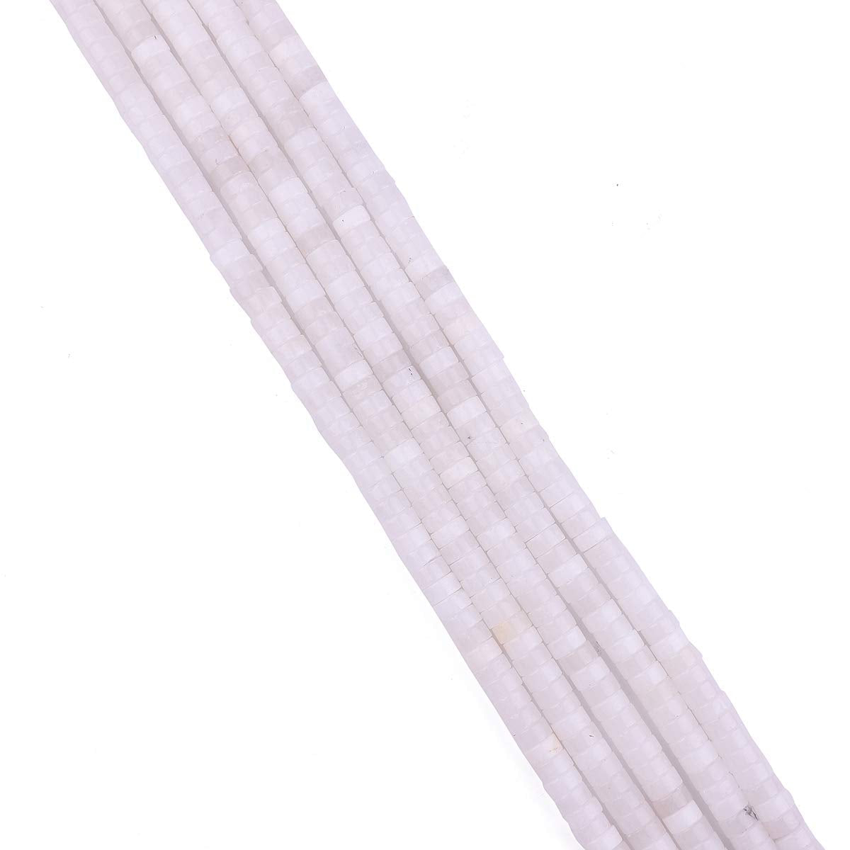 BEADIA Natural White Agate Spacer Beads Caps Loose Semi Gemstone for Beading Jewelry Making 6mmx3mm 38cm