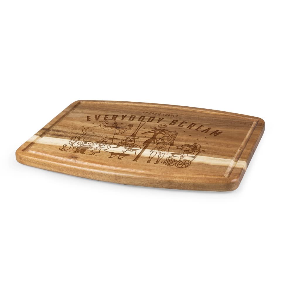 PICNIC TIME Disney Nightmare Before Christmas Ovale Acacia Cutting Board, Serving Board, Charcuterie Board, (Acacia Wood)