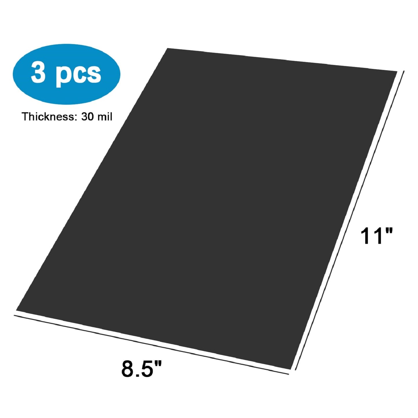 STTMGN Non-Magnetic,Metal Sheets for Magnetic Receptive with Adhesive Backing,30 Mil Thick,8.5x11,Peel and Stick Steel,Flexible Sheet for Magnets-3 Piece