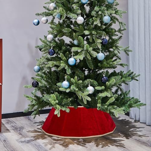 Blissun Christmas Tree Collar, Velvet Foldable Christmas Tree Ring, Christmas Tree Skirt for Artificial Christmas Trees Decoration