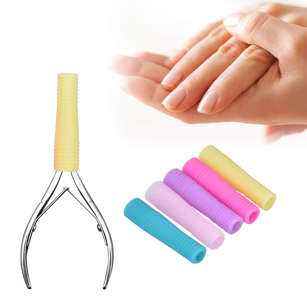 Silicone Cuticle Trimmer Nippers Tweezers Scissor Nipper Cover Protector Protective Sleeve for Manicure Pedicure Tools Nail Cuticle Scissors(2)