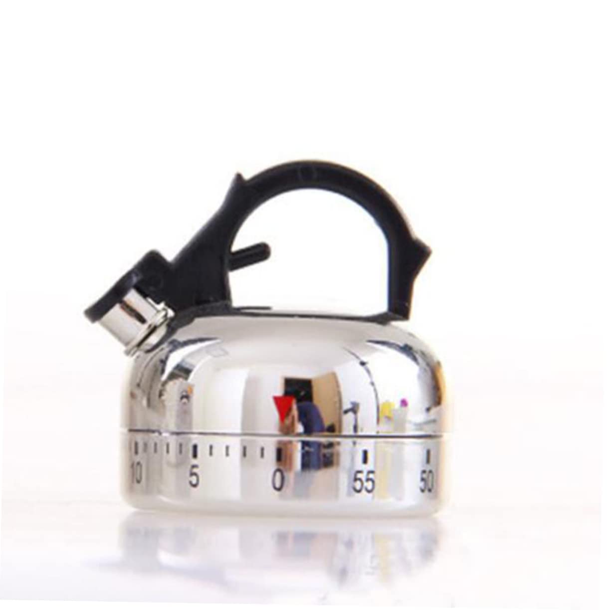 Cabilock Mechanical Kitchen Timer 60-Minute Countdown Kettle Design Cooking Timer with Rotating Alarm for Home Baking and Cooking Compact 2.55X2.16X2.16 Inch No Battery Needed