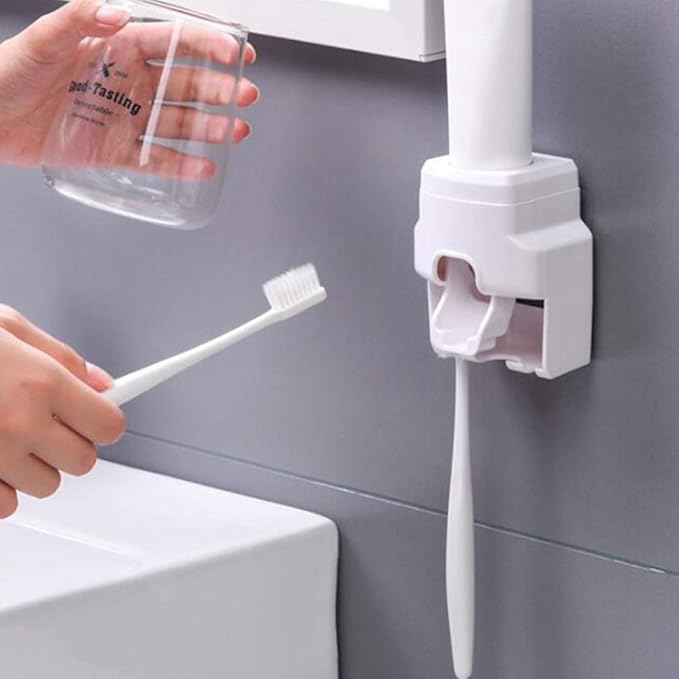 Toothpaste Dispenser Squeezer Pump Wall Mounted Storage Holder Hand Bathroom Accessories for Washroom