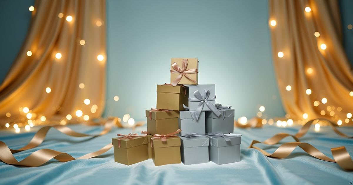 GP SUP 6 Pcs Gold & 6 Pcs Silver Gift Boxes with Lids for Birthdays, Easter, Father's Day, Women's Day,Graduation and All Occasions, (12-Count, Finish Size 6'' x 6''x 6'')