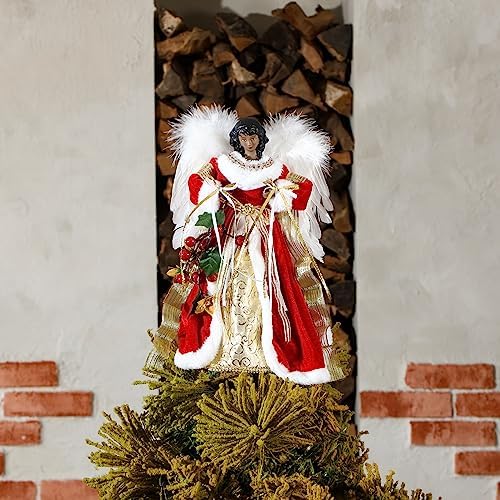 Retrowavy 12 Inch Black Angel Christmas Tree Topper, Classic Style