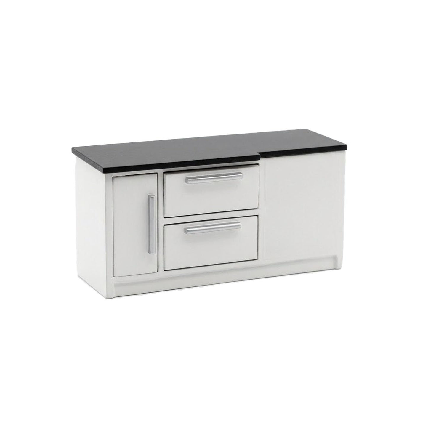 LOGOFUN Dollhouse Furniture Miniature Cabinet 1:12 Scale Wooden Rectangular Cabinet Model Mini House Decorations (Black)