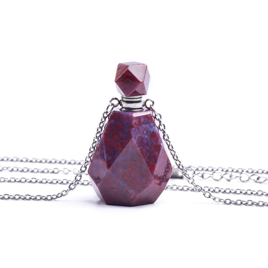 YGLINE Agate Essential Oil Gemstone Vial Essential Oil Necklace,Youngliving,Perfume Bottle Necklace