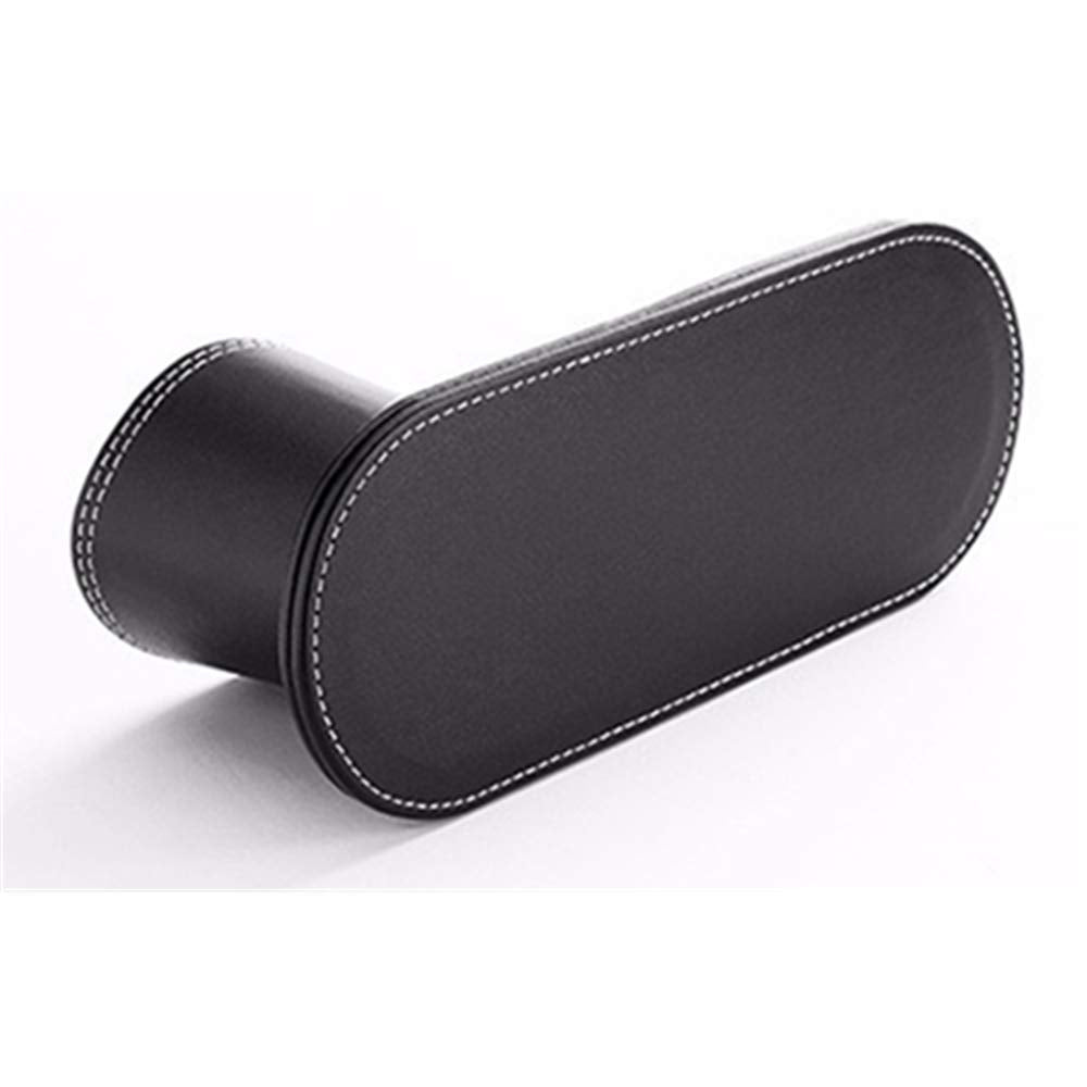 RHCSZ Office Accessories Creative Stylish Leather Pen/Pencil Holder,Multi-Function Desktop Stationery Caddy Organizer & Business Cards Holder Stand(Black)