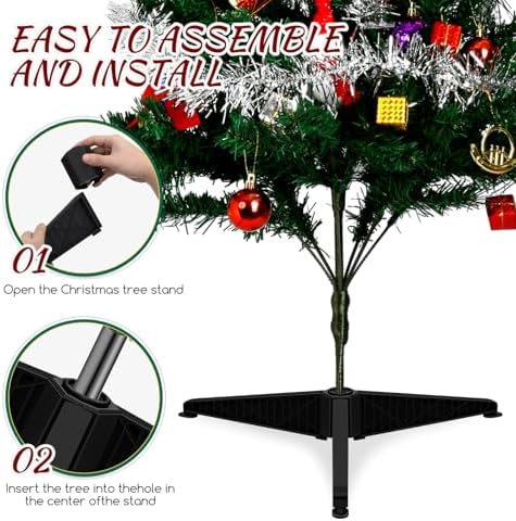Beavorty Christmas Tree Stand Plastic Tree Stand Base Replacement Support Bracket Adjustable Fake Holder Base for Home Holiday Decoration