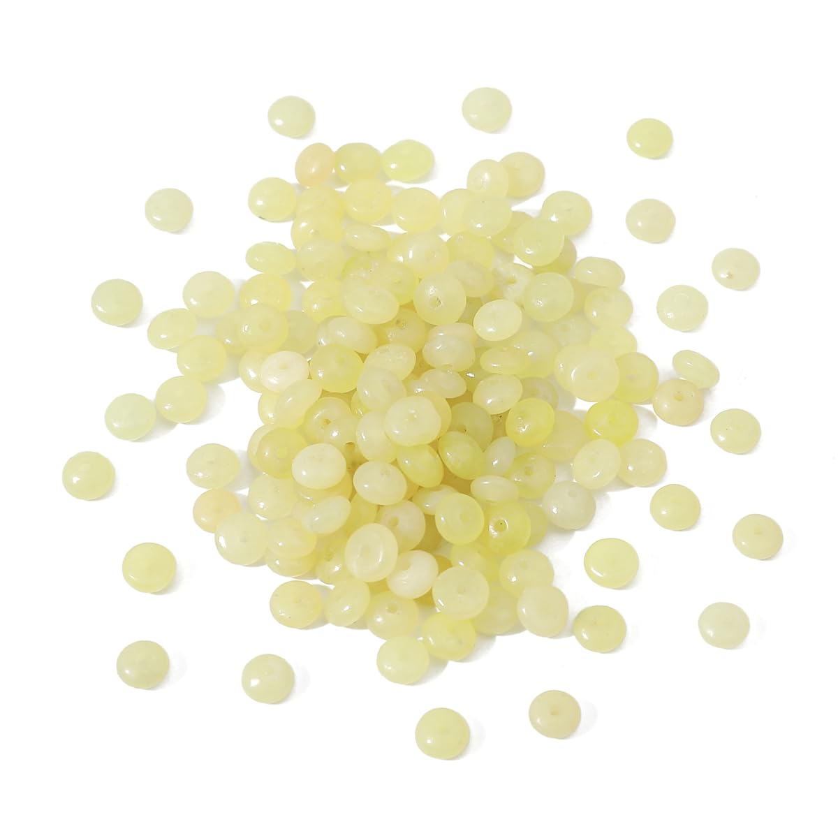 BEADIA Natural Lemon Jade Disk Stone Beads 4x2mm 160pcs Rondelle Loose Semi Gemstone Beads for Jewelry Making Design