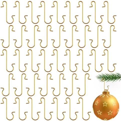 100pc Ornament Hooks Metal Wire Hook Christmas Ornaments Hangers for Christmas Tree Decoration Home New Year Party Decor Decorative Hooks for Decor