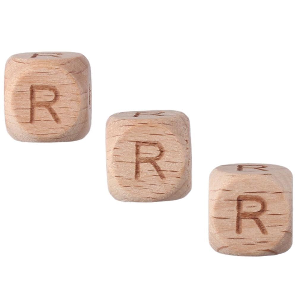 diyhub 112 Pcs Letter Wooden Cube Alphabet Beads,Large Hole Wood Spacer Beads with Star Heart for Necklaces Bracelet DIY Crafts Decor