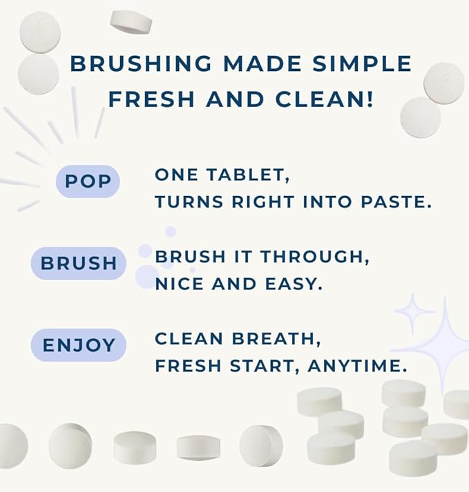 Smile More Toothpaste Tablets with Fluoride, Anti-Cavity, Vegan, Zero Waste, Eco-Friendly, Travel Friendly, 4 Month Supply Refill Maxi Pack (248 Tablets) (Fresh Minty Yuzu)