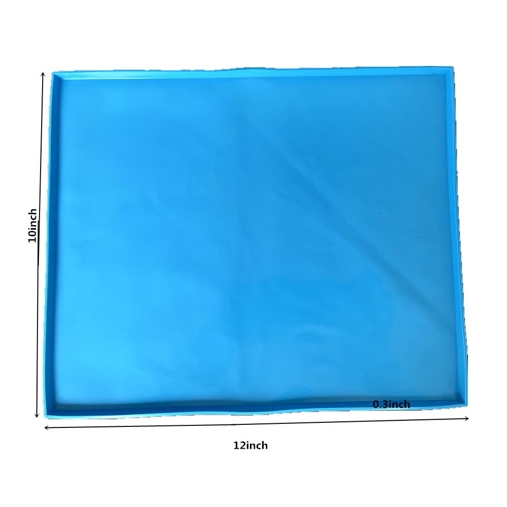 Silicone Baking Mat, Non-Stick Pastry Sheet, Swiss Roll Cake Mat, 12 x 10 inches, Blue, 2 Pack