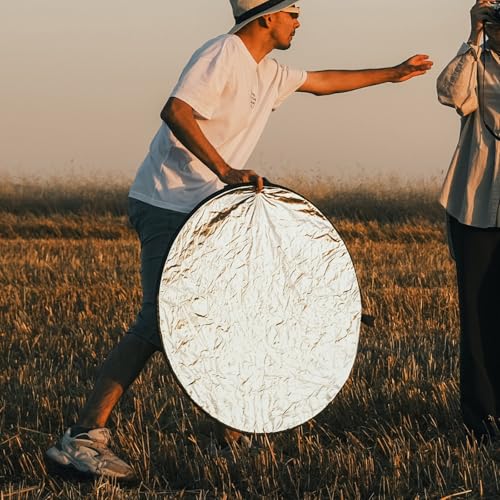 Cabilock 5-in-1 Folding Light Reflector 60cm Portable Photography Reflective Board with Carrying Bag for Studio and Outdoor Photo Lighting Accessories
