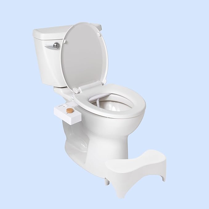TUSHY New Ottoman Go Toilet Stool - White 7” Inch Tall | Anti Slip Step for Bathroom | Squat and Poop Stool | Modern Sleek for Adult and Kids