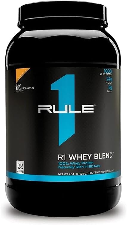 Rule 1 Proteins R1 Whey Blend, 28 Servings, Lightly Salted Caramel