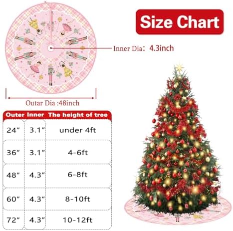 Christmas Tree Skirt 48 Inch Nutcracker Xmas Decorations for Home
