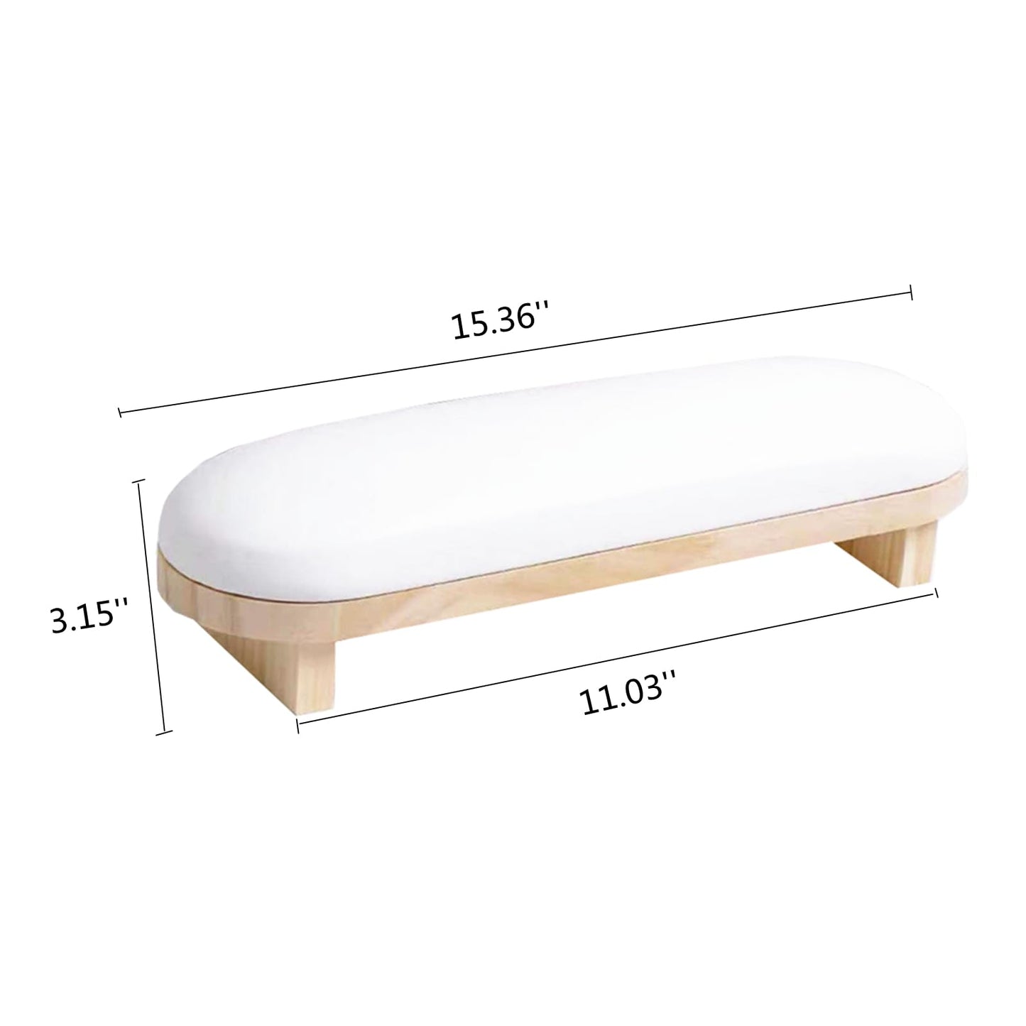 TANG SONG 1PC Sponge Manicure Hand Rest Pillow Wooden Nail Stand Hand Holder Nail Table Manicure Armrest Cushion (White)