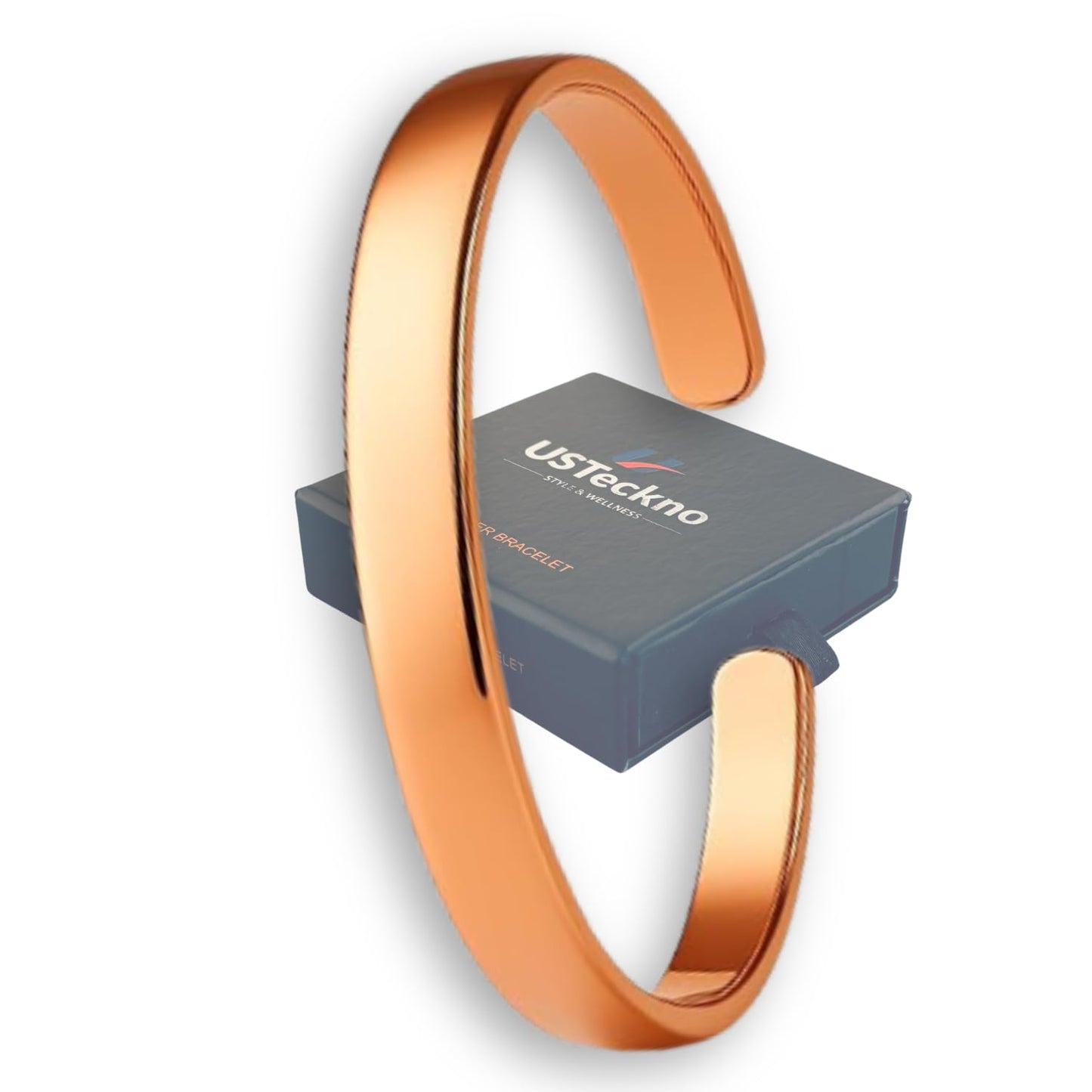 USTeckno Hand Forged 100% Pure Copper Bracelet. Made with Solid High Gauge Copper and Health benefits. Enhance your well-being in style