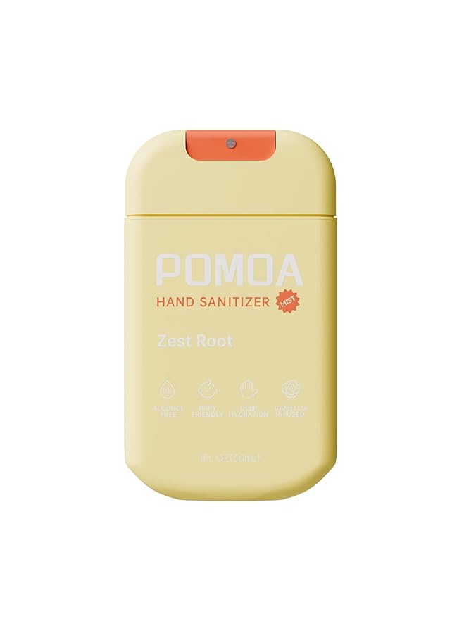 Alcohol Free Hand Sanitizer Spray, Non Irritating, Hydrating and Non Greasy, Gentle Fine Mist, Travel-Friendly Pocket Size 1 Fl Oz, Zest Root