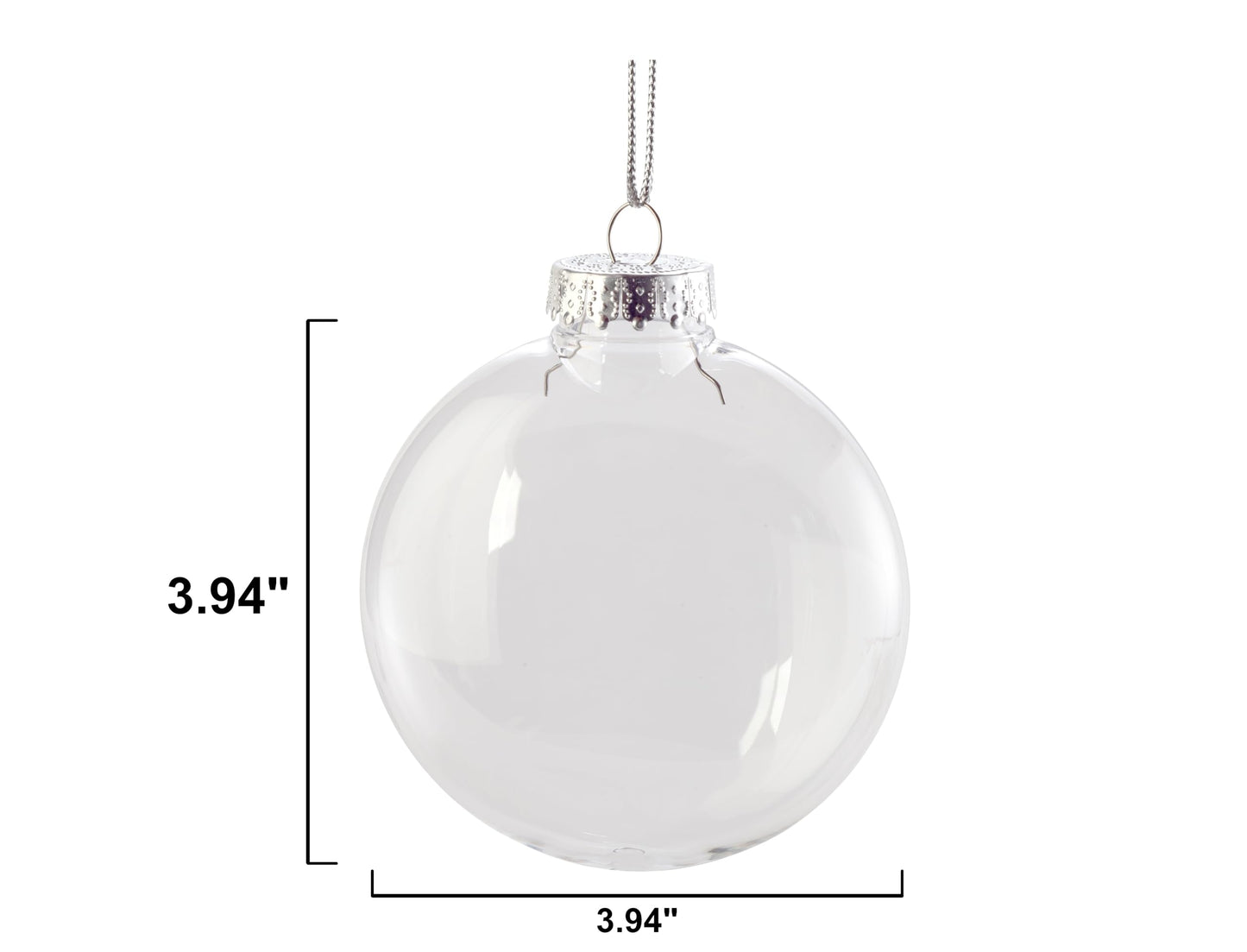 Creative Hobbies Clear Plastic Fillable Christmas Ornament Discs 100mm (3.94") - Great for Crafts, Holidays and Weddings | Pack of 12