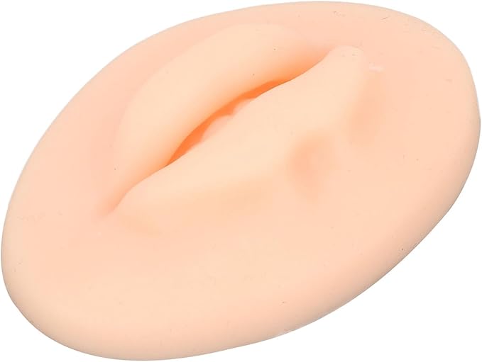 Diydeg 10pcs Practice Lips, Silicone Model Soft and Elastic Silicone Lips Fake Lips with Teeth Shape, Compact Size for Permanent Makeup Training (Light)