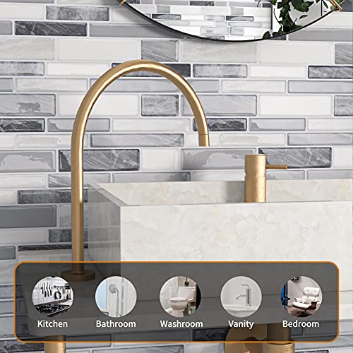 WOWSTAR 10-Sheet Peel and Stick Backsplash Tile for Kitchen Wall, Back Splash Stick On Tiles for Kitchen (12"x 12", Gray) - color: Gray