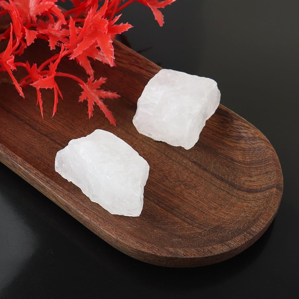 2PCS Natural Raw Stone Healing Crystals Bulk Healing Gemstones for Reiki Tumbling Fountain Rocks Meditation Garden Home Decor (Clear Quartz)