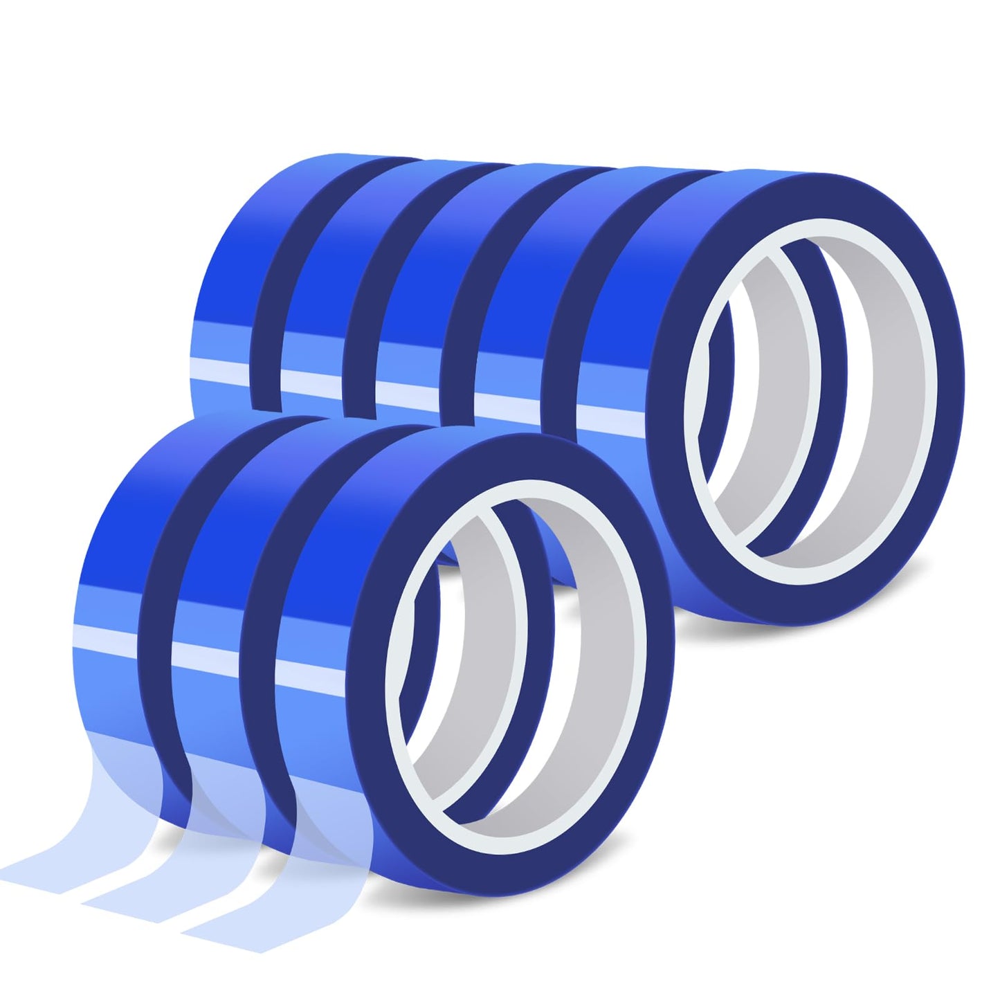 Fyguard 8 Rolls 20mm × 30m (98ft) Blue Sublimation Tape Heat Transfer Tape, Heat Resistant Tape for Sublimation Printer Electronic Soldering, No Residue