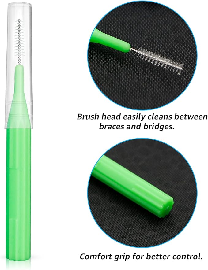 RAZOKO Interdental Brush, Flossing Head,Easy Use Tooth Cleaning Tool (1Pack(2mm/2.3mm/2.5mm/3mm)-88pcs)