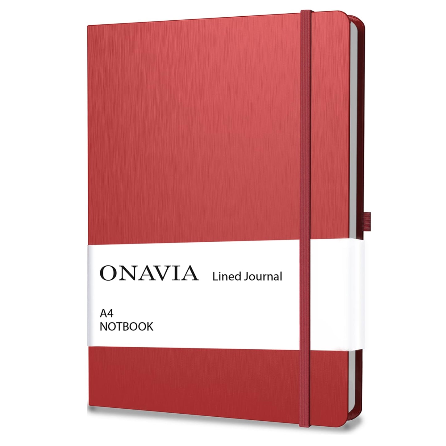 ONAVIA A4 Notebook Hardcover, 8.5" x 11" College Ruled Journal Notebook, Lay Flat 160 Pages (80 Sheets) Lined Notebook for School Notes, Note Taking, Red