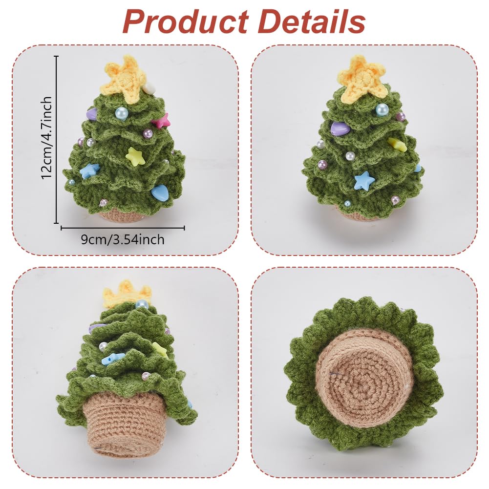 FREEBLOSS 2 Set Crochet Kit for Beginner Christmas Tree Crochet Kit for Adults Starter Friendly, Christmas Crochet Set All You Need in with Step by Step Video Tutorial Knitting and Crochet Supplies