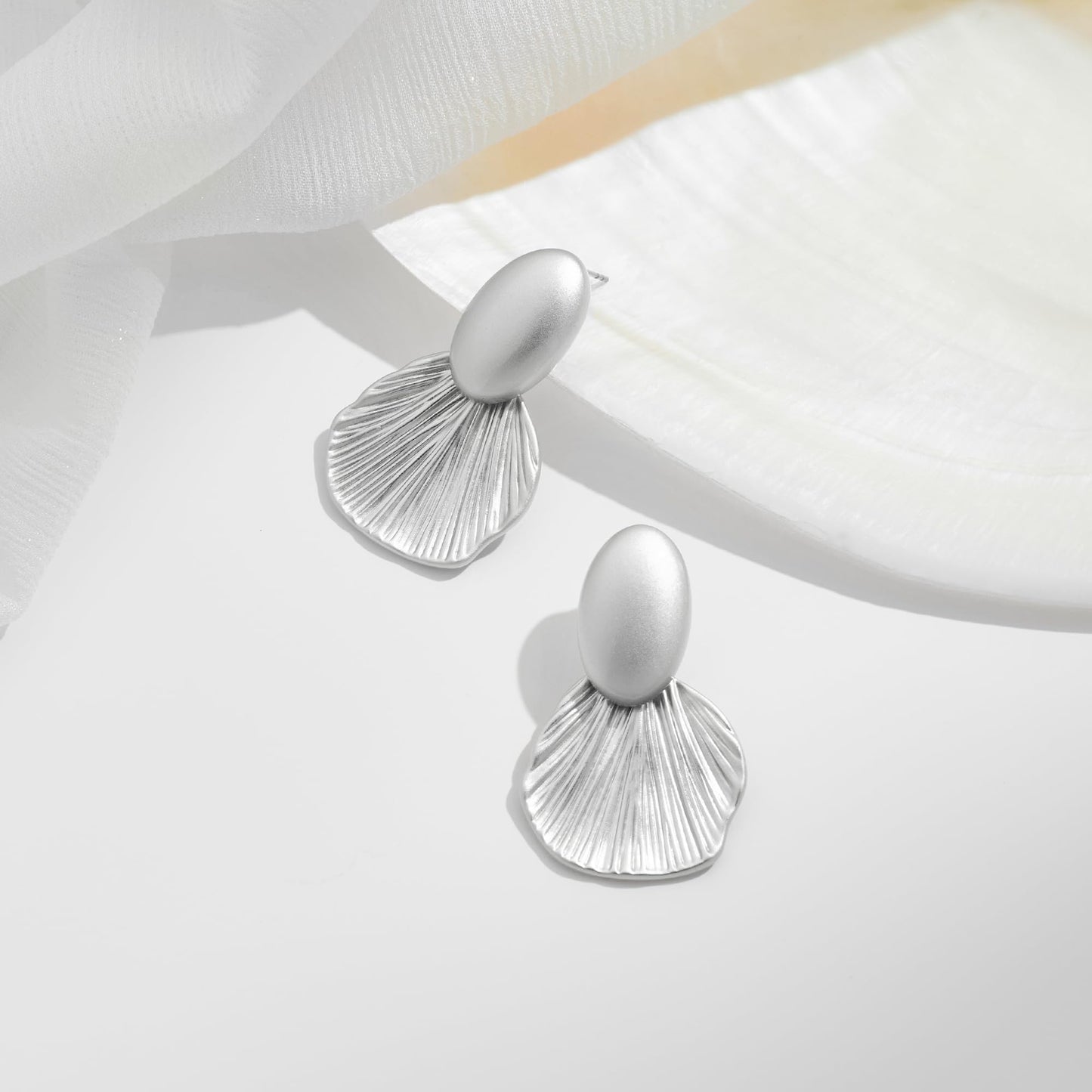 FILMOON Matte Silver Plated Earrings Dangle Earring for Women Formal Statement Jewelry