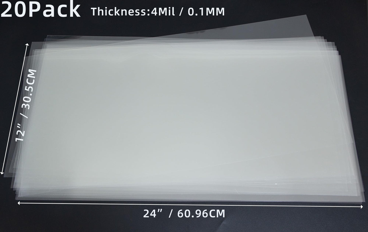 neglex 20PCS 4 Mil 12 X 24 Inch Clear Plastic Sheets, Blank Mylar Stencil Sheets,Clear Acetate Sheets for Cricut Crafts, Clear Plastic Sheets for Crafts and Cutting Machine