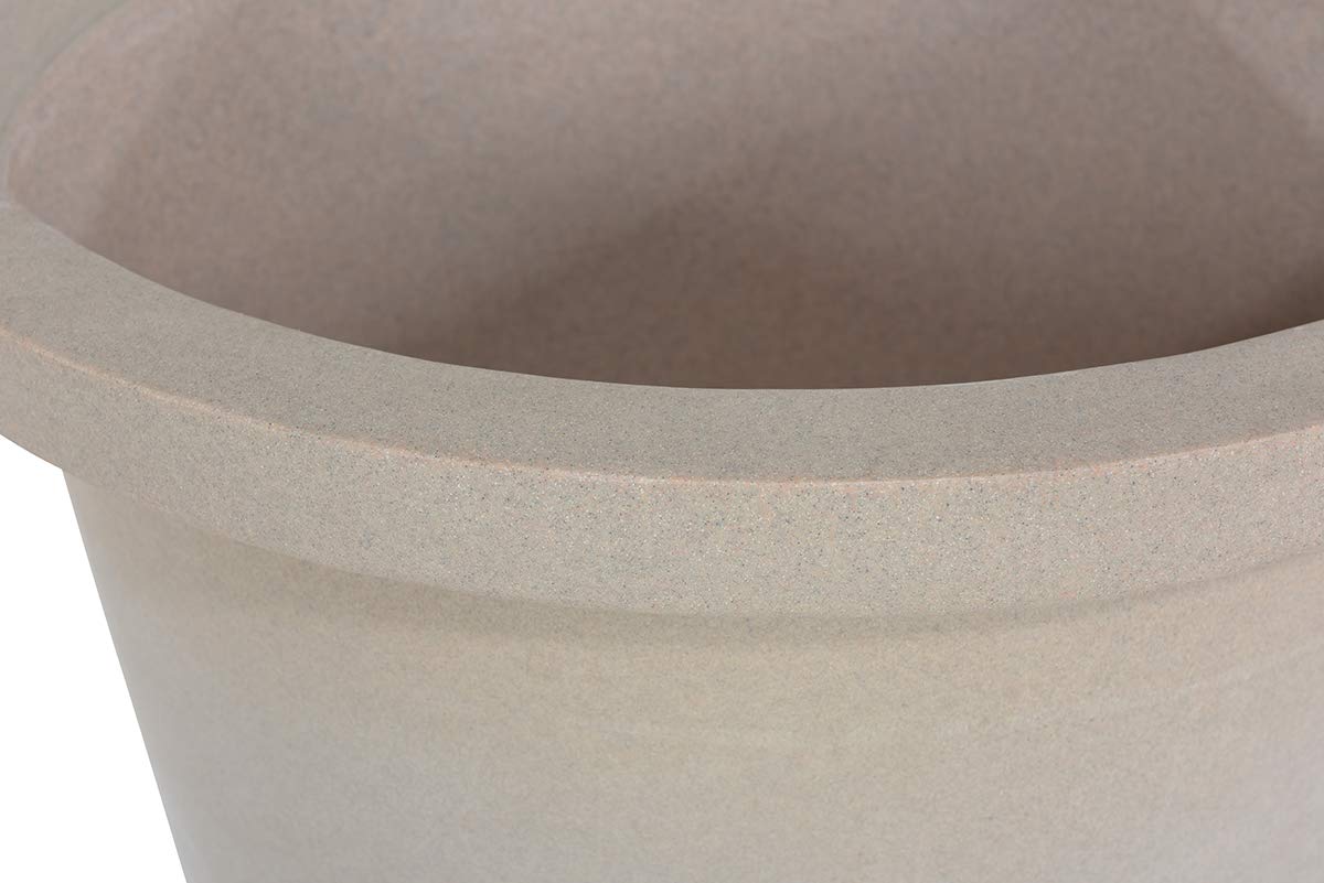Vestil OG-IP-65-GKT Plastic Industrial Planter 36-1/4 in. x 36-1/4 in. x 36-1/4 in. 65 Gallon 800 Lb. Capacity Granite Khaki