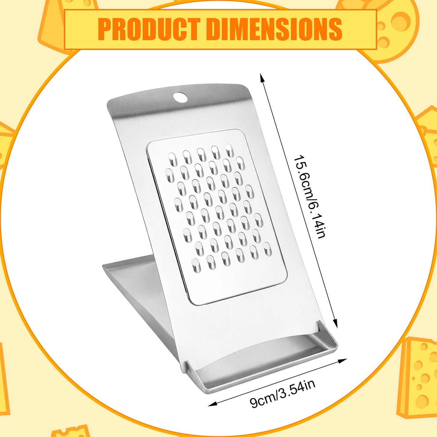3-in-1 Handheld Cheese Grater Set, Adjustable Stainless Steel Slicer Shredder & Grater with Base, Practical Kitchen Gadgets for Cheese Cucumbers Potatoes Carrots, Dishwasher Safe