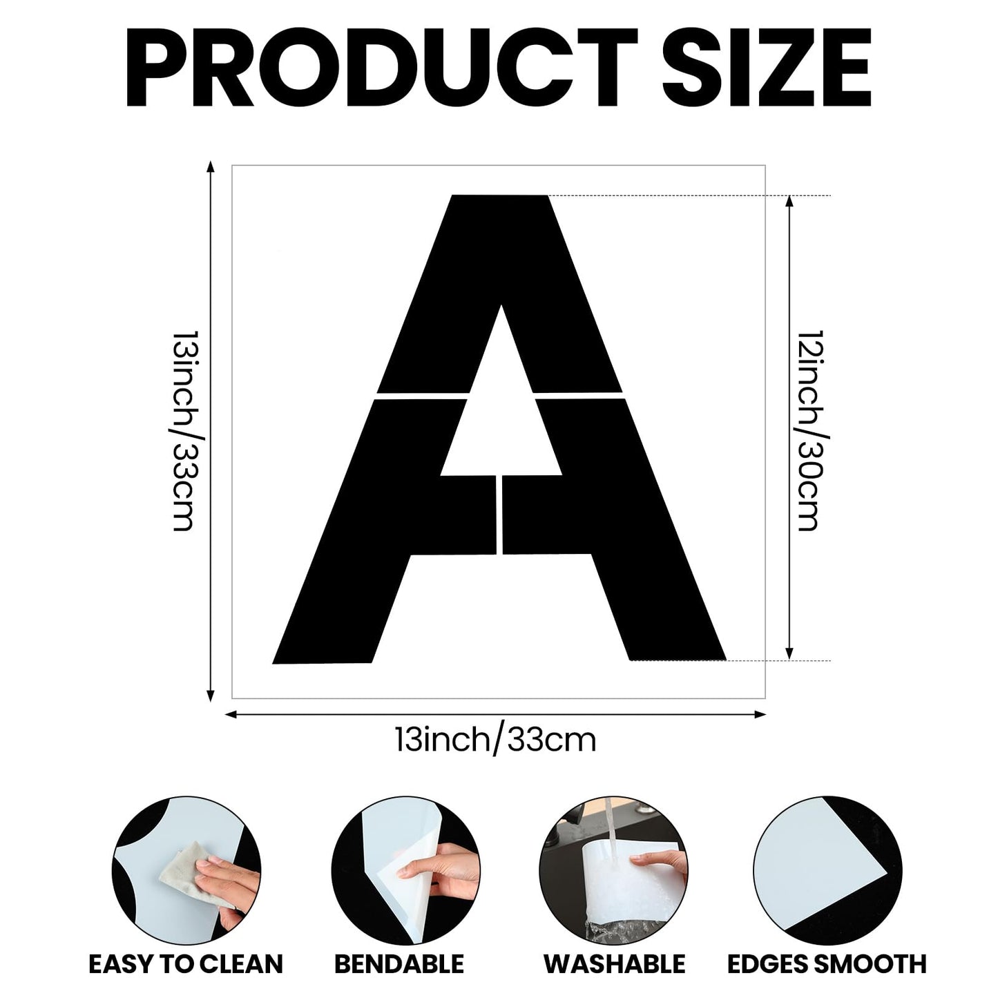 SATINIOR 36 Pieces Large Letter Stencils Number Reusable Alphabet Stencils Numbers Templates Craft for Wood Wall Fabric Signage Chalkboard Painting DIY Projects (12 Inch)