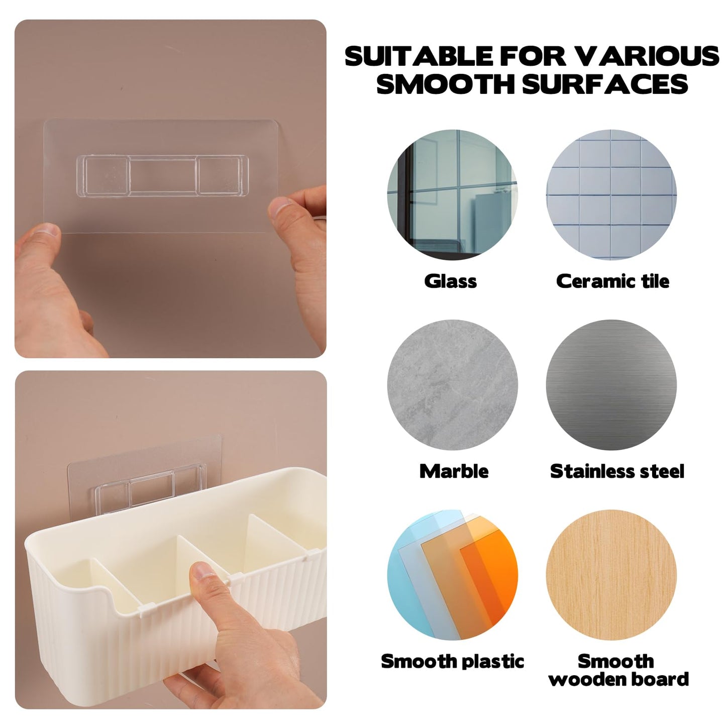 Rainmae 2 Pack Kitchen Cabinet Door Organizer, Lid Organizer Inside Cabinet Wall Mounted Plastic Storage Box Under Sink Door Organizer Lunchbox Lid Container for Kitchen Bathroom Organization