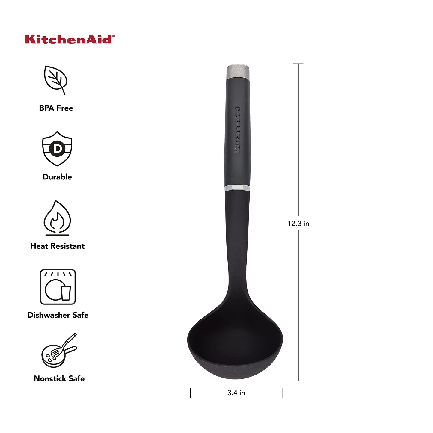 KitchenAid KO006OHOBA Gourmet Nylon Ladle,Black
